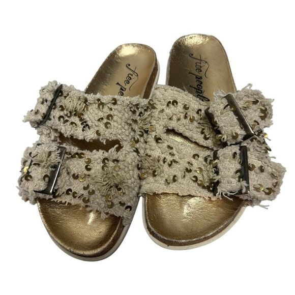 Free People Bali Shaggy Slide Sandals Women's Sz. 39 (US 8.5-9) - Picture 2 of 7